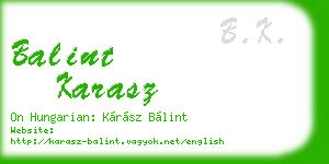 balint karasz business card